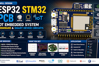 design esp32 stm32 pcb, iot embedded system, firmware and smart device circuits