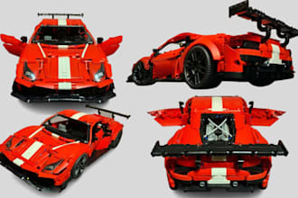custom lego technic, bike, lego model, car moc with instructions and parts list
