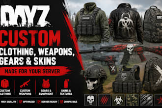 make custom clothing, weapons, gears, and skins for your dayz server