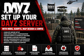 set up a dayz server with mods and scripts, dayz mods, map design, server config