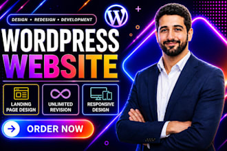 wordpress wesbite design, landing page design or wordpress website development