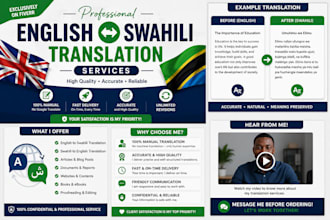 professionally translate to english or swahili for business