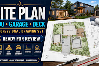 provide architecture adu plans, jadu plans, floor plans and site plan