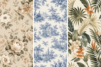 create custom surface pattern design for fashion textile and home decor products