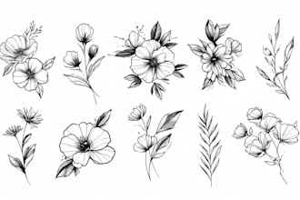make minimalist line art tattoo with my style