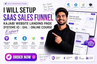 setup saas sales funnel kajabi website landing page systemeio ghl online course