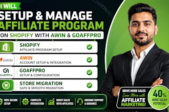 setup affiliate program for shopify awin uppromote goaffpro store migration
