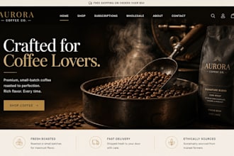 design a shopify store for coffee brands roasters and private label coffee store