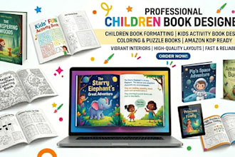 do children book interior layout formatting kids activity coloring book cover
