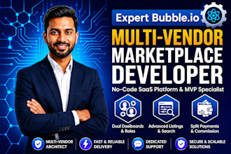 build a bubble multi vendor marketplace, bubble mvp saas, bubble io website