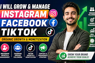grow your instagram page, increase fb organic followers and monetize tiktok