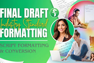 format your screenplay in final draft with audit, proofread, title page design