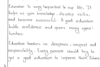 write neat handwritten documents in english and bangla