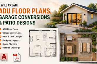 create adu floor plans, garage conversions and patio designs