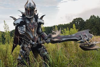 custom wearable full knight armor anime cryber punk armor video game prop weapon