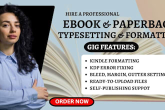 book formatting for amazon KDP, layout design and paperback for book publishing