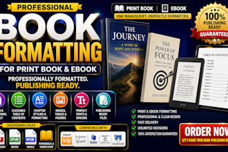 do book formatting for print book and ebook