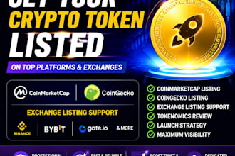 list your crypto token on coinmarketcap coingecko and exchange platforms