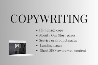 write persuasive website copy for your homepage, about or landing page
