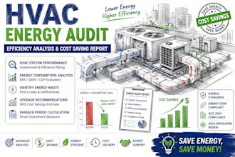 perform hvac energy audit, efficiency analysis and cost saving report