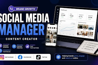 be your social media marketing manager content creator for growth