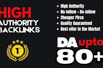 build 100 da 80 backlinks low price