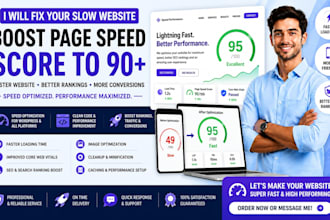 fix your slow website and boost page speed score to 90 plus