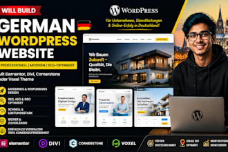 build a german wordpress website using elementor divi cornerstone voxel theme