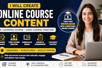 create online course content elearning course video course creation