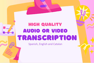 transcribe audio or video in spanish, catalan, and english