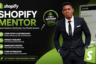 be your shopify dropsipping mentor,shopify coaching and manager, shopify expert