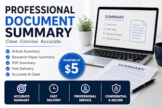summarize articles, reports, accurate data entry, and PDF documents