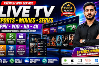 offer stabe live tv channel with best ppv, adult, disney, amazon, bbc and vod