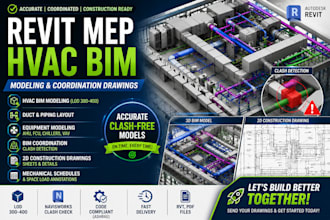 create revit mep hvac bim model and coordination drawings