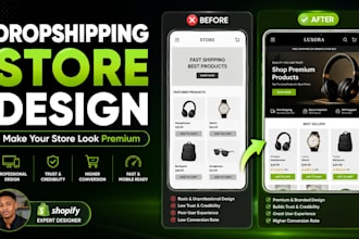 design or redesign a premium shopify dropshipping store