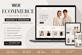 design and redesign wix ecommerce online clothing fashion store boutique