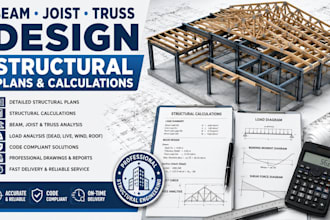 design beam joist and truss structural plan and calculations