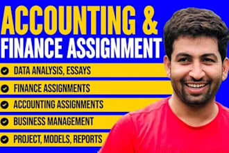 accounting and finance assigned, report writing financial analysis excel project