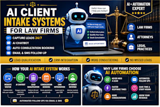 do client intake automation, lead qualification, contract generation, CRM setup