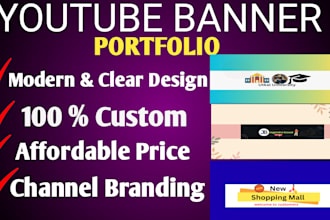 design professional youtube banner and channel art