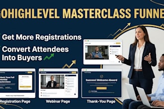 build masterclass sales funnel, webinar funnel, lead generation, course funnel