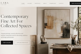 design squarespace fine art website artist gallery portfolio exhibition website