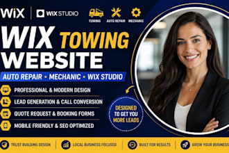 design wix towing website wix studio website wix auto repair website