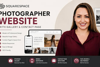 build squarespace photographer website with gallery and contact page