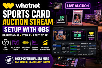setup whatnot sports card auction stream with obs