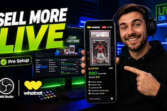 setup professional whatnot sports card auction stream with obs studio