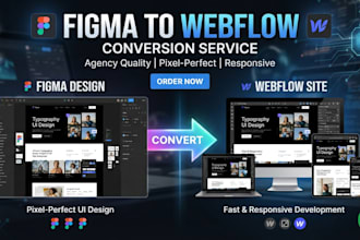 convert figma, PSD, xd and sketch design to webflow website