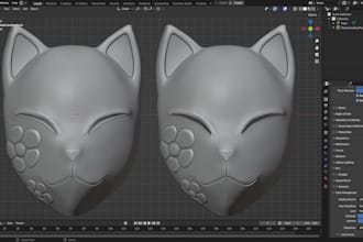 create anime 3d props model mask object assets or weapon items for 3d prints
