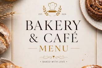 design a luxury restaurant  cafe  bakery  hotel and bar menu card