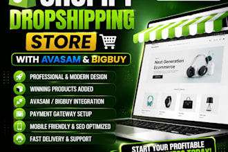 create a profitable shopify dropshipping store using avasam and bigbuy